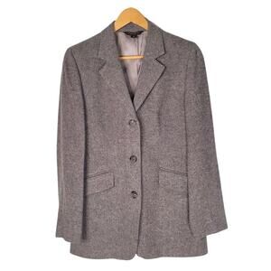 Brooks Brothers 100% Camelhair 3 Button Blazer Coat Gray USA Size 4 Career